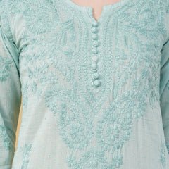 Dobby cotton Embroidery Chikankari Full Set