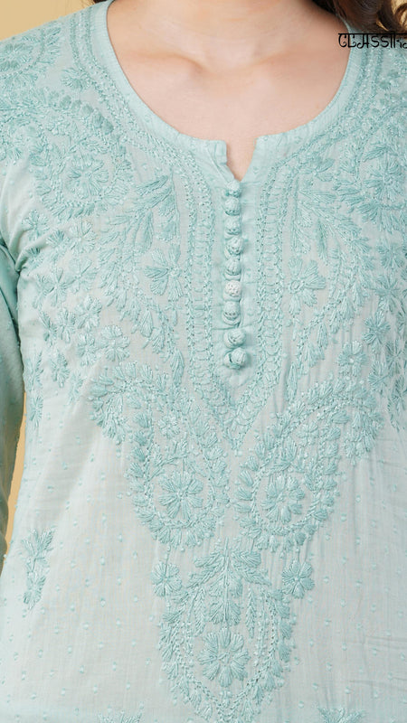 Dobby cotton Embroidery Chikankari Full Set