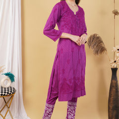 Dobby cotton Embroidery Chikankari Full Set