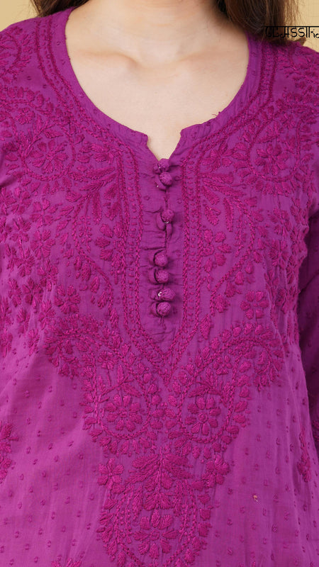 Dobby cotton Embroidery Chikankari Full Set