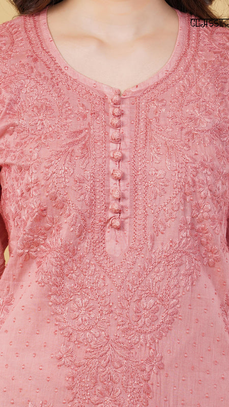 Dobby cotton Embroidery Chikankari Full Set