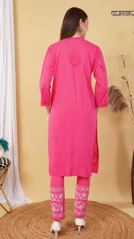 Dobby cotton Embroidery Chikankari Full Set