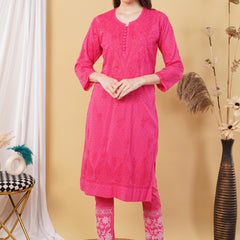 Dobby cotton Embroidery Chikankari Full Set