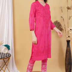 Dobby cotton Embroidery Chikankari Full Set