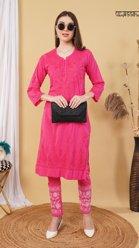 Dobby cotton Embroidery Chikankari Full Set