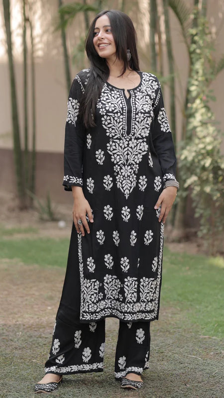 Evander Embroidery Rayon Co-ord Set