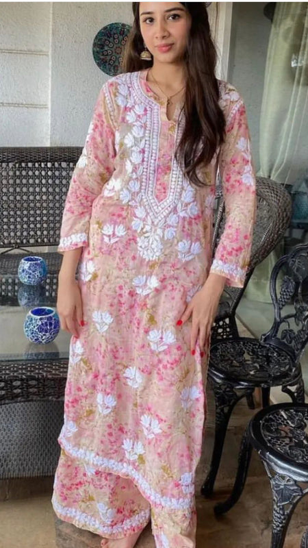 HAND EMBROIDED MAL MAL PRINTED CO-ORD SET