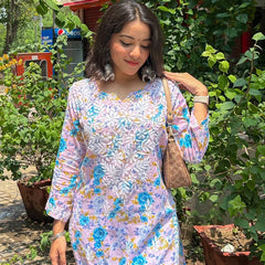 Door hand-embroidered malmal Kurti with gift💝 inside/ Door kurti