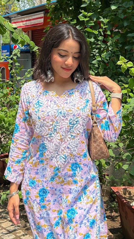 Door hand-embroidered malmal Kurti with gift💝 inside/ Door kurti