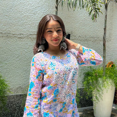 Door hand-embroidered malmal Kurti with gift💝 inside/ Door kurti