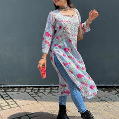 Door hand-embroidered malmal Kurti with gift💝 inside/ Door kurti