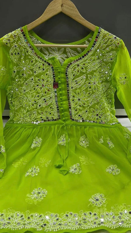 PICK ANY (2) SHORT MIROR KURTIES OF FRONT WORK