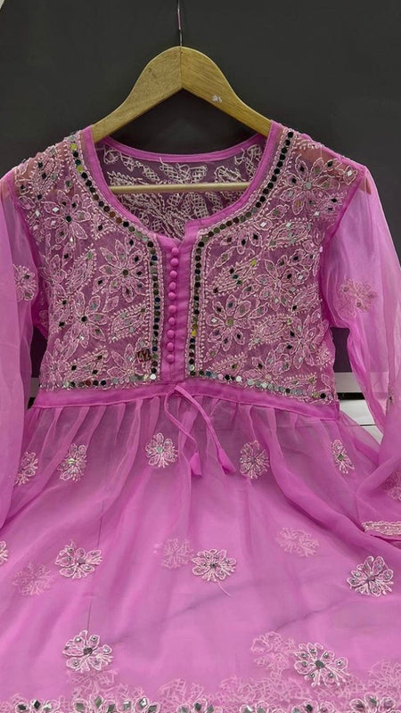 PICK ANY (2) SHORT MIROR KURTIES OF FRONT WORK