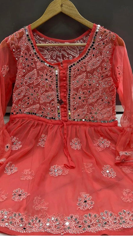 PICK ANY (2) SHORT MIROR KURTIES OF FRONT WORK