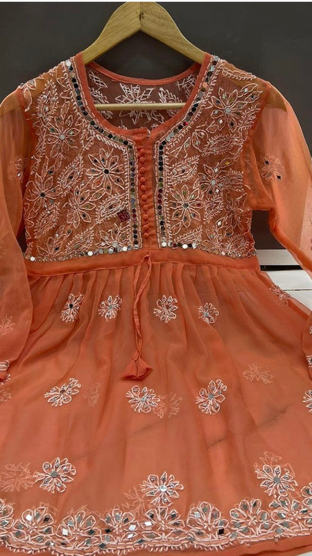 PICK ANY (2) SHORT MIROR KURTIES OF FRONT WORK