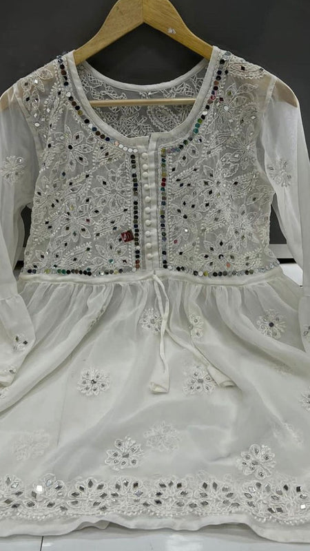 PICK ANY (2) SHORT MIROR KURTIES OF FRONT WORK