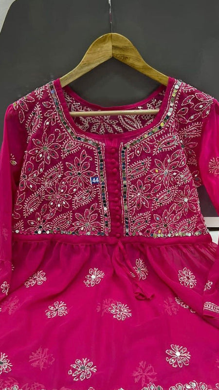 PICK ANY (2) SHORT MIROR KURTIES OF FRONT WORK