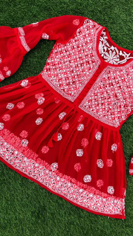 PICK ANY (2) SHORT MIROR KURTIES OF FRONT WORK