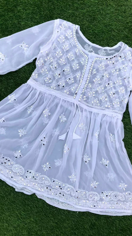 PICK ANY (2) SHORT MIROR KURTIES OF FRONT WORK