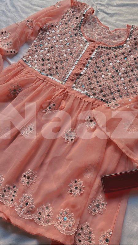 PICK ANY (2) SHORT MIROR KURTIES OF FRONT WORK
