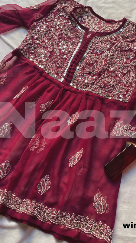 PICK ANY (2) SHORT MIROR KURTIES OF FRONT WORK