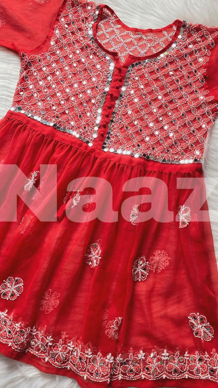 PICK ANY (2) SHORT MIROR KURTIES OF FRONT WORK