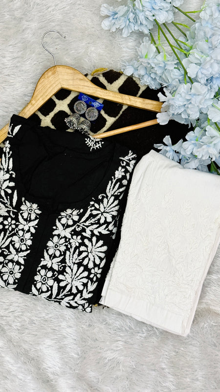 Handworked Chikankari Modal fabric kurti with gift π inside