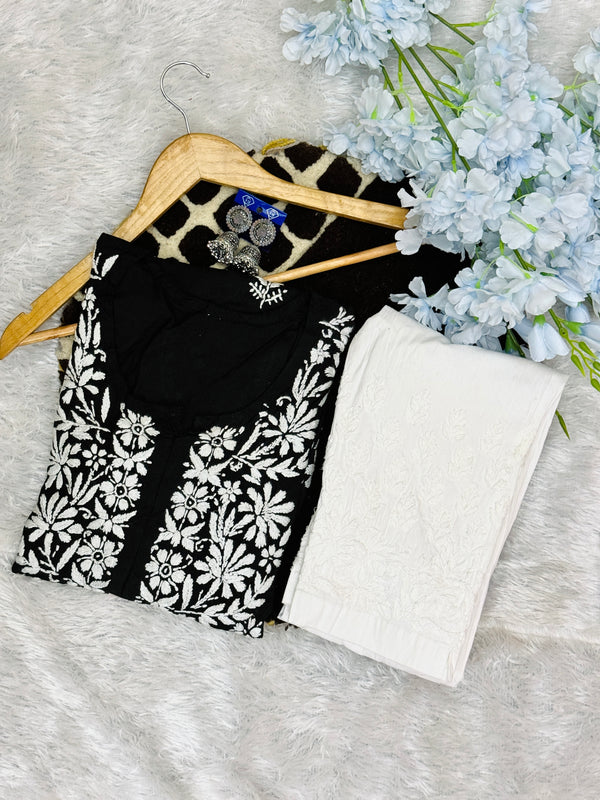 Handworked Chikankari Modal fabric kurti with gift π inside