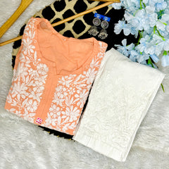 Handworked Chikankari Modal fabric kurti with gift π inside