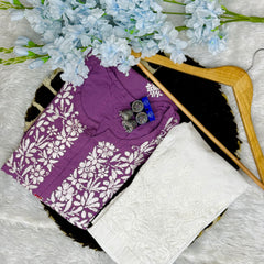 Handworked Chikankari Modal fabric kurti with gift π inside