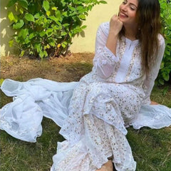 GEORGETTE FRONT JAAL SET WITH  GOTA PATTI WORK