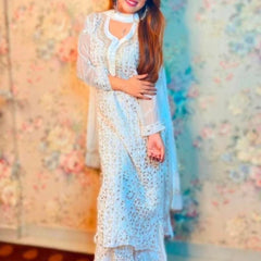GEORGETTE FRONT JAAL SET WITH  GOTA PATTI WORK