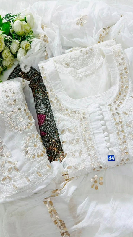 GEORGETTE FRONT JAAL SET WITH  GOTA PATTI WORK