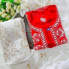 GEORGETTE FRONT JAAL SET WITH  GOTA PATTI WORK