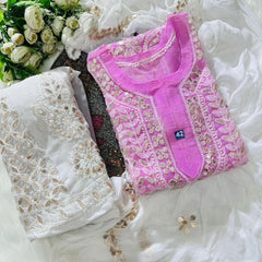 GEORGETTE FRONT JAAL SET WITH  GOTA PATTI WORK