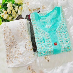 GEORGETTE FRONT JAAL SET WITH  GOTA PATTI WORK