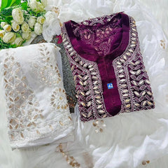 GEORGETTE FRONT JAAL SET WITH  GOTA PATTI WORK