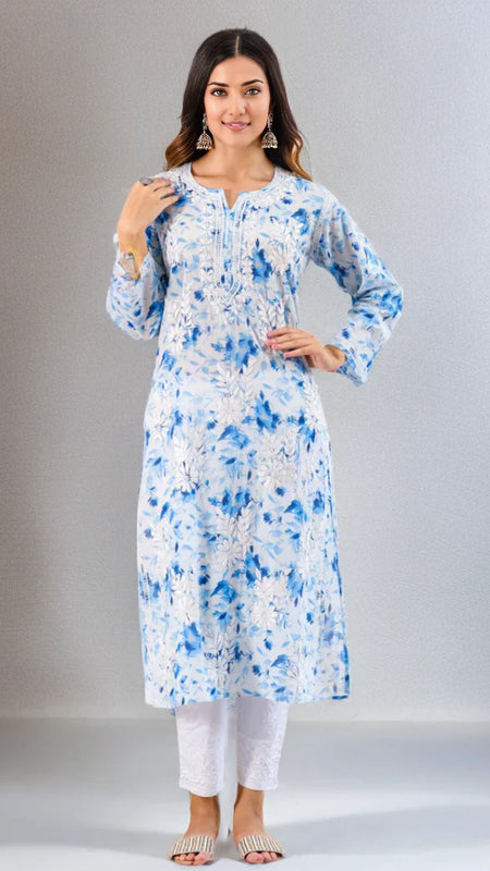 Neitra hand-embroidered malmal Kurti