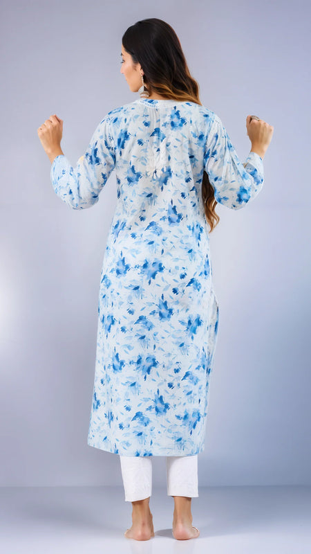Neitra hand-embroidered malmal Kurti