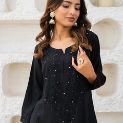 Versatile and Stylish Mukesh Embroidery in Rayon Kurti with Free Gift 💝 Inside