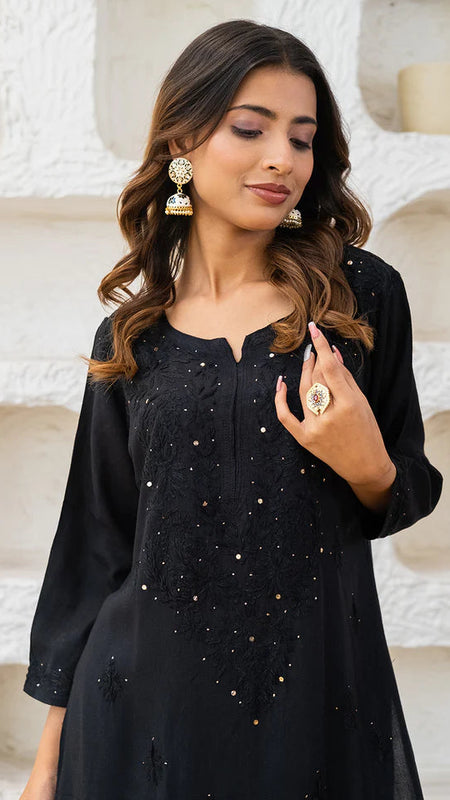 Versatile and Stylish Mukesh Embroidery in Rayon Kurti with Free Gift 💝 Inside