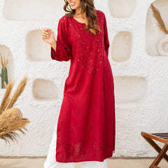 Versatile and Stylish Mukesh Embroidery in Rayon Kurti with Free Gift 💝 Inside