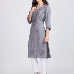 Versatile and Stylish Mukesh Embroidery in Rayon Kurti with Free Gift 💝 Inside