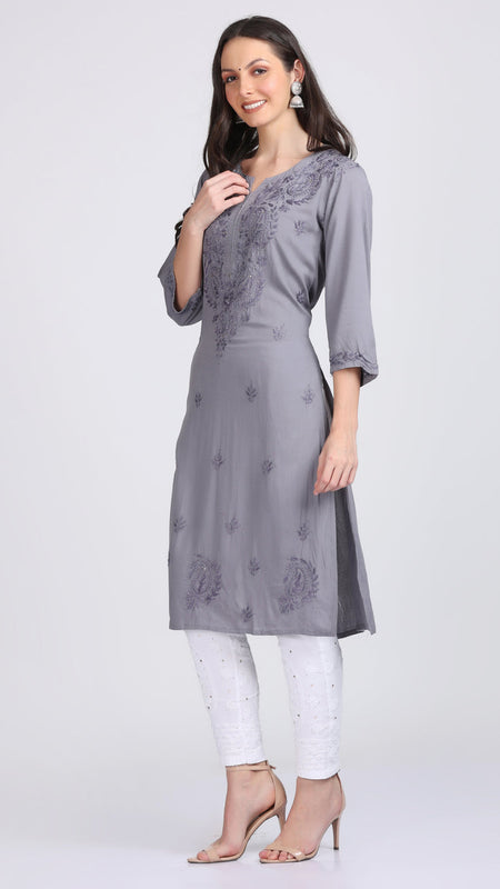 Versatile and Stylish Mukesh Embroidery in Rayon Kurti with Free Gift 💝 Inside