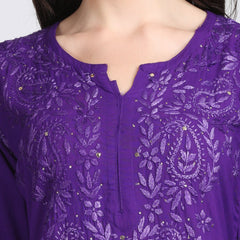 Versatile and Stylish Mukesh Embroidery in Rayon Kurti with Free Gift 💝 Inside