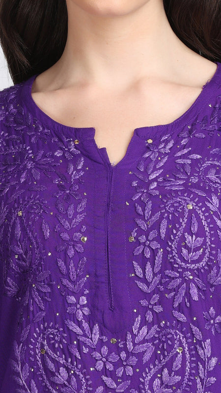 Versatile and Stylish Mukesh Embroidery in Rayon Kurti with Free Gift 💝 Inside