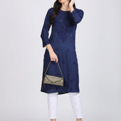 Versatile and Stylish Mukesh Embroidery in Rayon Kurti with Free Gift 💝 Inside