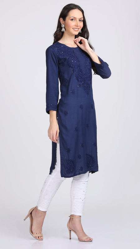 Versatile and Stylish Mukesh Embroidery in Rayon Kurti with Free Gift 💝 Inside
