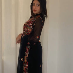 MULTI COLOR GEORGETTE KURTI WITH STOLE