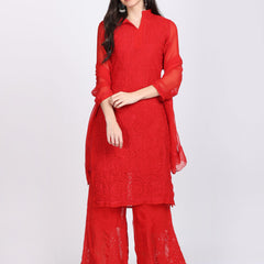MULTI COLOR GEORGETTE KURTI WITH STOLE